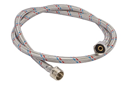 Подводка гибкая для воды ELKA с оплеткой из нержавеющей стали 1/2" х 120 см в/н, гайка нерж. ИС.100088