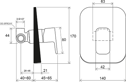 Смеситель для душа Ravak 10° Free TD F 062.00 X070135