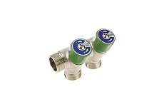 Модульный коллектор ELSEN 3/4", 2 контура, размер отвода-3/4" ЕК, с вентилями, латунь EMW01.02