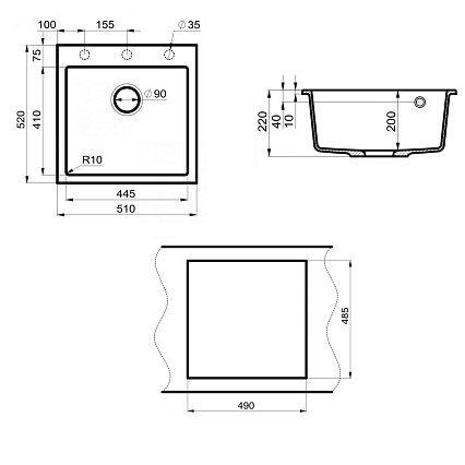 Кухонная мойка Point Арбель PN3001W 51 см белый