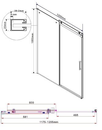 Душевая дверь Vincea Como VPS-1C 120x195 VPS-1C120CL хром, прозрачная