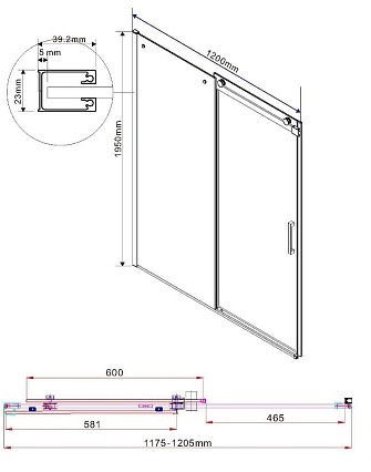 Душевая дверь Vincea Como VPS-1C 120x195 VPS-1C120CL хром, прозрачная
