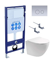 Подвесной унитаз SET Aquatek Европа-019 4в1, кнопка хром матовый