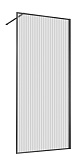 Душевая перегородка Vincea Волк-Ин (Walk-In) VSW-1HP700FLGM 70x200 вороненая сталь, рифленое