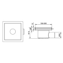 Трап для душа RGW Shower Drain SDR-11-20-Q 20x20 см, без решетки