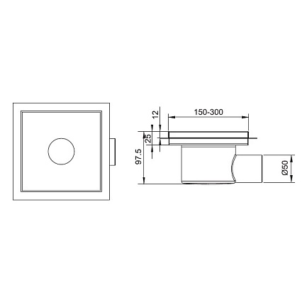 Трап для душа RGW Shower Drain SDR-11-20-Q 20x20 см, без решетки