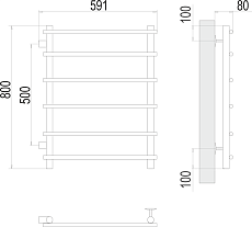 Полотенцесушитель водяной Terminus Квинта П6 500x800 БП500, 4670078530172