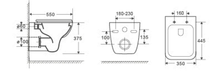 Комплект Weltwasser 10000006970 унитаз Kehlbach 004 GL-WT + инсталляция Marberg 507 + кнопка Mar 507 RD