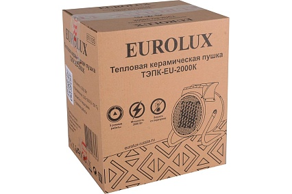 Тепловая электрическая пушка Eurolux ТЭПК-EU-2000K керамический нагревательный элемент, круглая 67/1/35