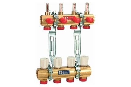 Сборный коллекторный узел Giacomini R553F, 9, 1"x3/4"/E, латунь R553FY049