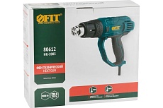 Технический фен FIT 2000 Вт, 350/600 C, 300/500 л/мин, резиновая накладка, коробка 80612