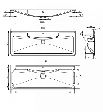 Мебель для ванной BelBagno Albano 120 см подвесная, Bianco Lucido