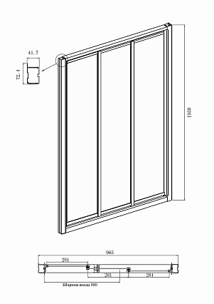 Душевой уголок Ambassador Forsa 100x70 17021101NX-70NX прозрачный, хром