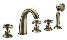 Смеситель на борт ванны Радомир Лонг 1-27-4-0-0-610 бронза, 5 элементов