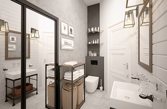 Дизайн проект ванной комнаты «Французская классика»