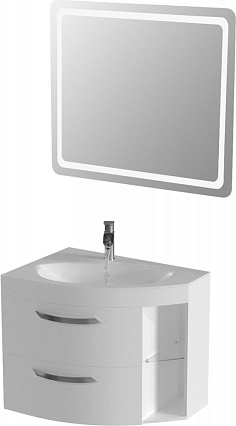 Мебель для ванной De Aqua Трио Люкс 80 см белый, L