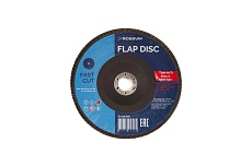 Круг шлифовальный лепестковый Тип 29 180x22 мм, P 120, Zr, 80 м/с, 8500 об/мин Rossvik 29_180х22_120