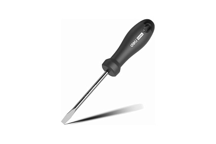 Шлицевая отвёртка Deli Home Series Black HT1106 SL6x150мм, Cr-V, Soft Touch рукоятка, подарочная упаковка 104605