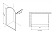 Душевая перегородка Abber Immer Offen AG64100BN 100x230, прозрачное стекло 6 мм