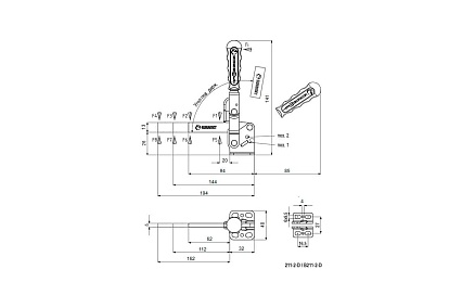 Прижим вертикальный KUKAMET с привариваемым винтом 211-2-D-C3