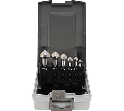 Набор зенковок H-Tools 90гр. 6.3-20.5мм 3z HSSE-Co5 6шт 745806EHT