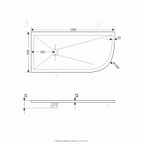 Поддон для душа RGW Stone Tray ST/AL-0128W 80x120 белый, ассиметричный, левый