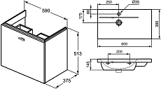 Мебель для ванной Ideal Standard Connect Space 60 см серый