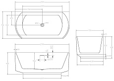 Акриловая ванна Abber AB9488-1.5 150x75, белый