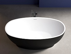 Акриловая ванна Abber AB9207MB 165x80, матовый черный/белый