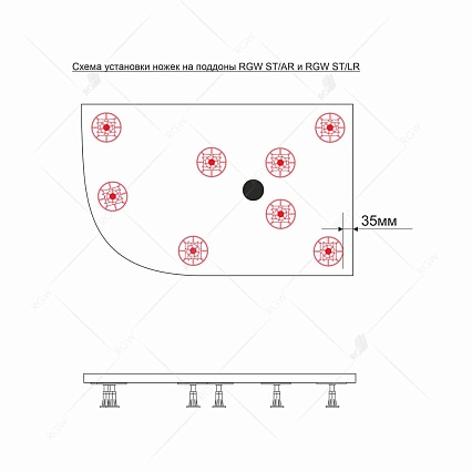 Ножки для поддона RGW N-01 STM, ST, STL 03230111-01