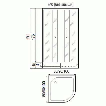 Душевой уголок River Don Light 100/15 MT 100x100 хром, матовое без поддона