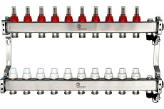 Коллектор нерж. Wester MUFS 1&quot;-3/4 в сборе с расходомерами на 10 выходов 0-32-1516