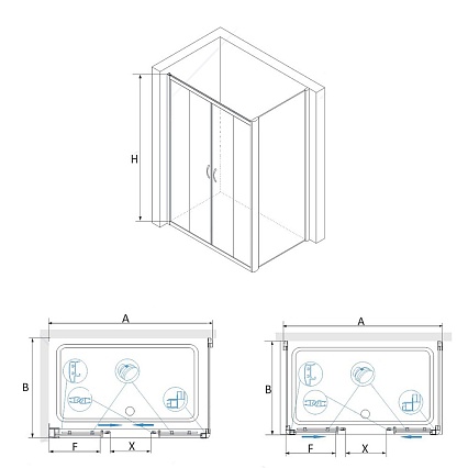 Душевой уголок RGW Passage PA-41 140x90 хром, матовое