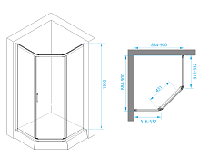 Душевой уголок RGW Passage PA-86B 90x90 прозрачное, черный 38088699-14