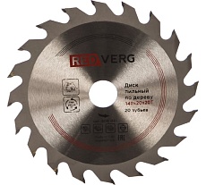 Диск пильный по дереву твердосплавный (140х20/16/12.7 мм; 20 зубьев) Redverg 6621207