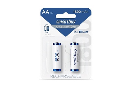 Аккумулятор Smartbuy NiMh AA/2BL 1800 mAh (24/240) () 2 шт SBBR-2A02BL1800