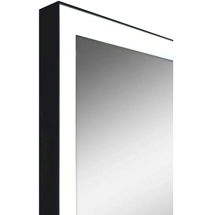 Зеркало Континент Frame Black LED 80x60 см с подсветкой, черный ЗЛП183