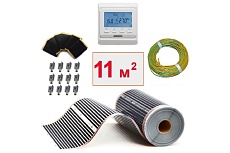 Плёночный электрический тёплый пол ТеплоСофт 11м.кв. с электронным терморегулятором плёнка 11м.кв./эл