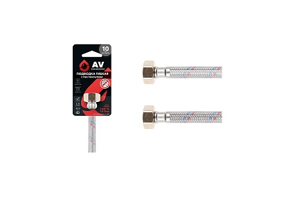 Гибкая подводка для воды AV Engineering гайка 1/2" - гайка 1/2" 60 см ПВХ оплетка AVE21260