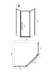 Душевой уголок Ambassador Ritz 90x90 112011202 прозрачный, черный