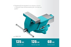 Стальные слесарные тиски Сибин 125 мм 3244-125