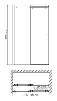 Душевая дверь WasserKRAFT Vils 56R05 120x200 см