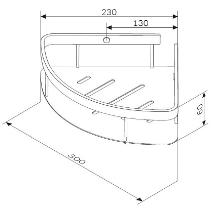 Полка Am.Pm Sense L A7454222 черный матовый