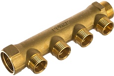 Коллектор COMAP 3/4" НР-ВР, с ниппелем, с/с 35 мм, подсоединение евроконус, латунь In3/4-Out1/2 НР-4 9532104