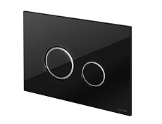 Кнопка смыва Cersanit Twins A64117 стекло, черный
