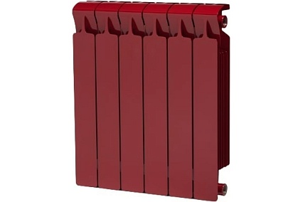 Радиатор биметаллический Rifar 33 Monolit 500-6 Ду 3/4 RAL 3011 БОРДО RM50063/43011
