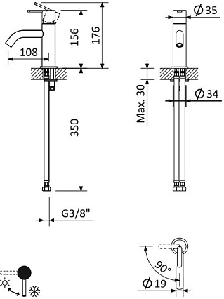 Смеситель для раковины Cezares Leaf LEAF-LSM2-L-01-W0 без донного клапана, хром