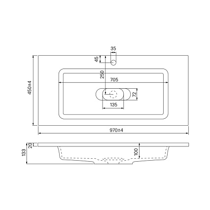 Тумба с раковиной Iddis Esper 100 см подвесная с ящиками ESP10W0i95K, белый