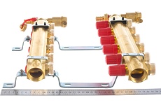 Комплект коллекторов Danfoss FHF-6 set с кронштейнами и воздухоотводчиками 6 контуров 088U0706