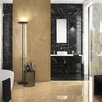 Керамогранит Fap Ceramiche Roma Gold Nero Elegante Brill 60x120 см, fPZ3